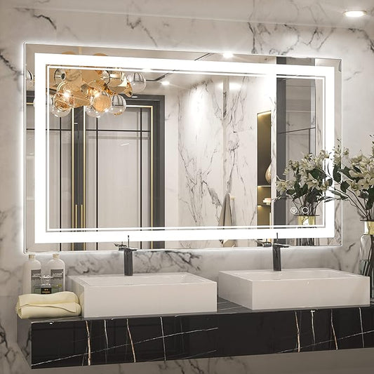 Keonjinn LED Bathroom Mirror with Lights 40 x 24 Inch IP54, Tempered