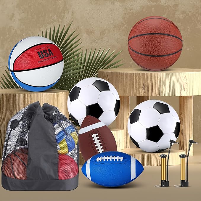 Lenwen 6 Pcs Sport Balls Set for Kids Teens