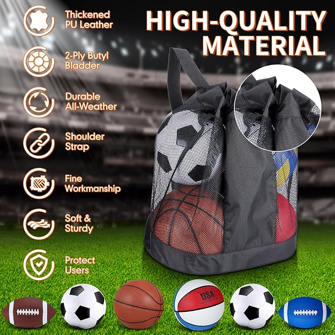 Lenwen 6 Pcs Sport Balls Set for Kids Teens