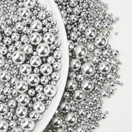 Silver Pearl Sugar Sprinkles for Cake Decorating, 150g/5.29oz Mix Size, Edible Candy Pearls, Cake Decorations, Cupcakes & Cake Toppers, Holiday, Wedding Party, Easter, Christmas Supplies