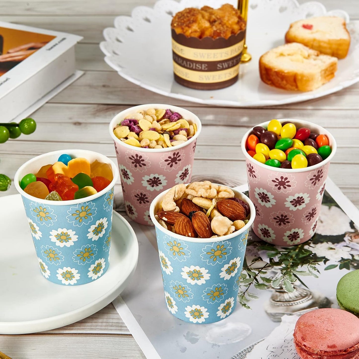 600 Pack 5oz Paper Cups, Bathroom Cups, Mini Mouthwash Cups, Colorful Disposable Cups, Hot Drinking Cup for Travel, Party and Event