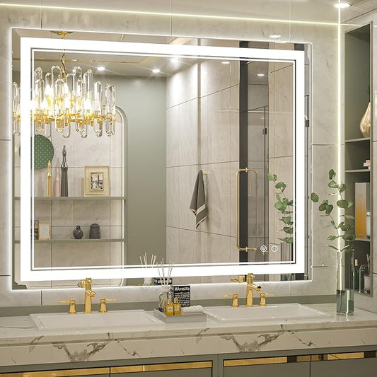 Keonjinn 40 x 32 Inch LED Bathroom Mirror IP54, 6000K(Horizontal/Vertical) 6000K(Horizontal/Vertical)