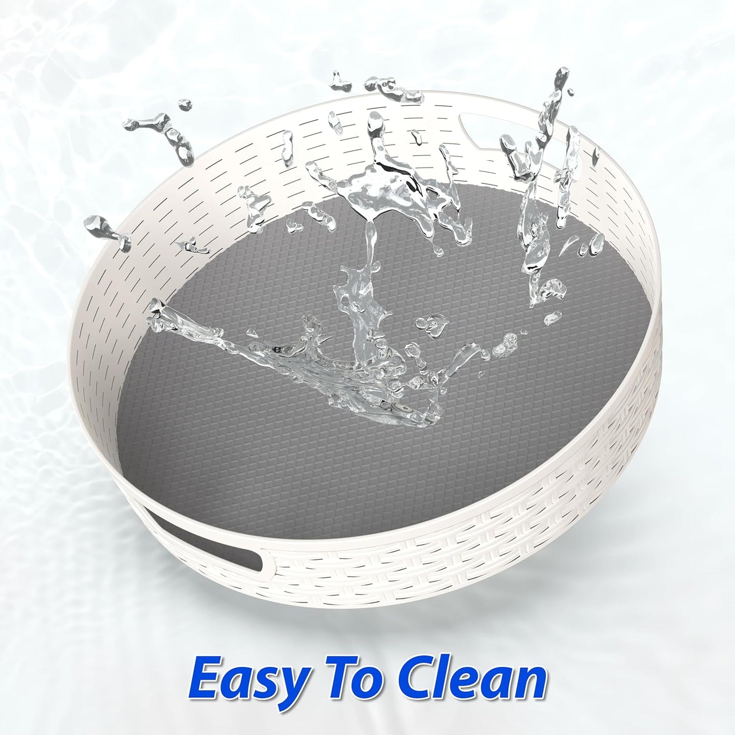 Simple Houseware 12-Inch Non-Skid Storage Lazy Susan Multifunctional Organizer, White