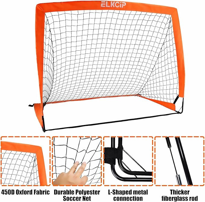 Kids Soccer Goals for Backyard Set of 2 6X4 /4x3 /4x3 ft