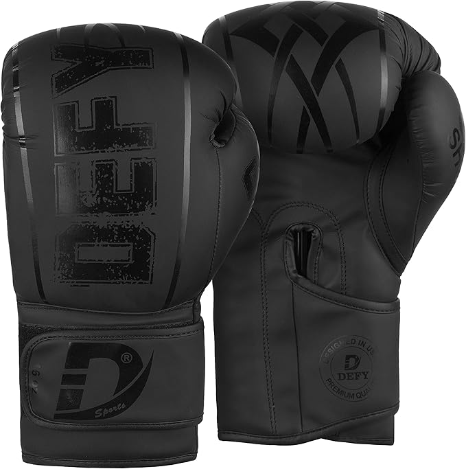 DEFY Boxing Gloves for Men & Women - Premium Quality Synthetic Leather Boxing Gloves for Training - Perfect for Punching Heavy Bags, Sparring, & Fighting Gloves