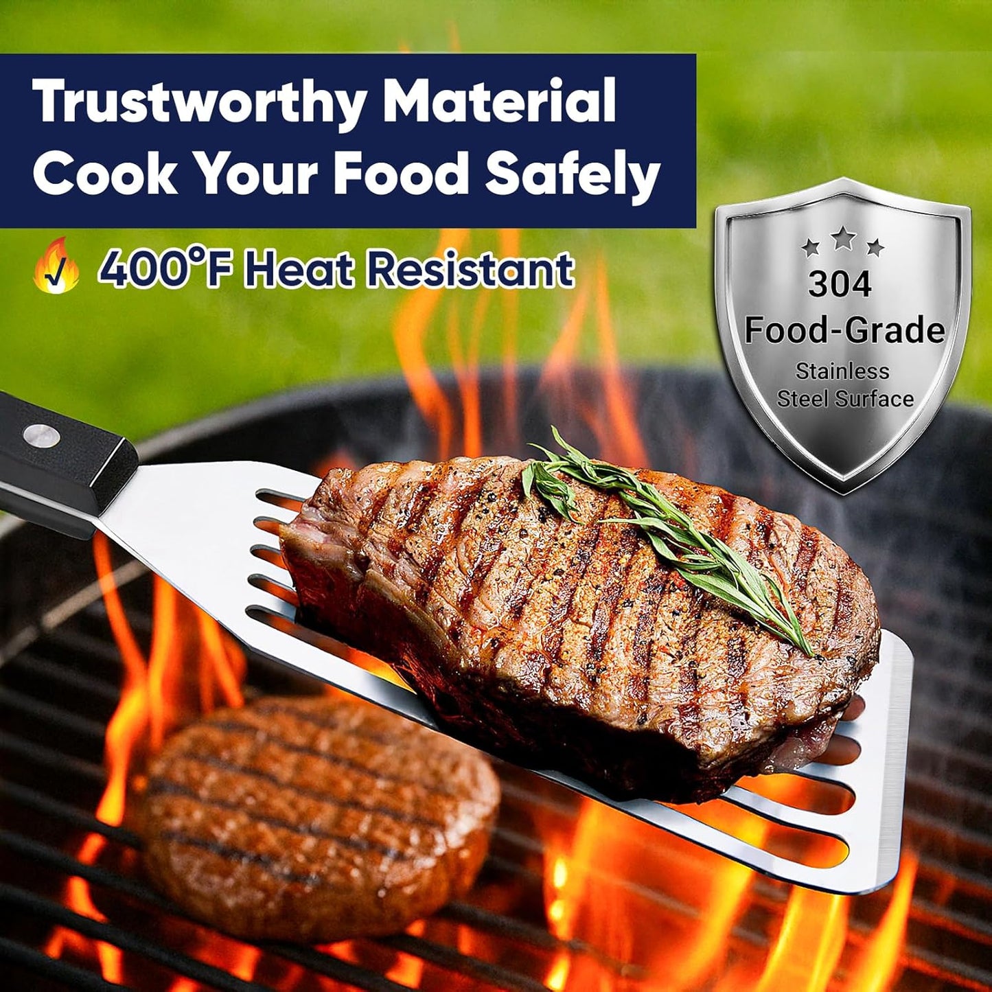 Newness Metal Fish Turner Spatula Stainless Steel for Kitchen Use, Small Griddle Egg Spatula, Flexible, Polished Metal, Corrosion Resistant, Kitchen Slotted Turner with Thin Edge Ideal for Turning,11"