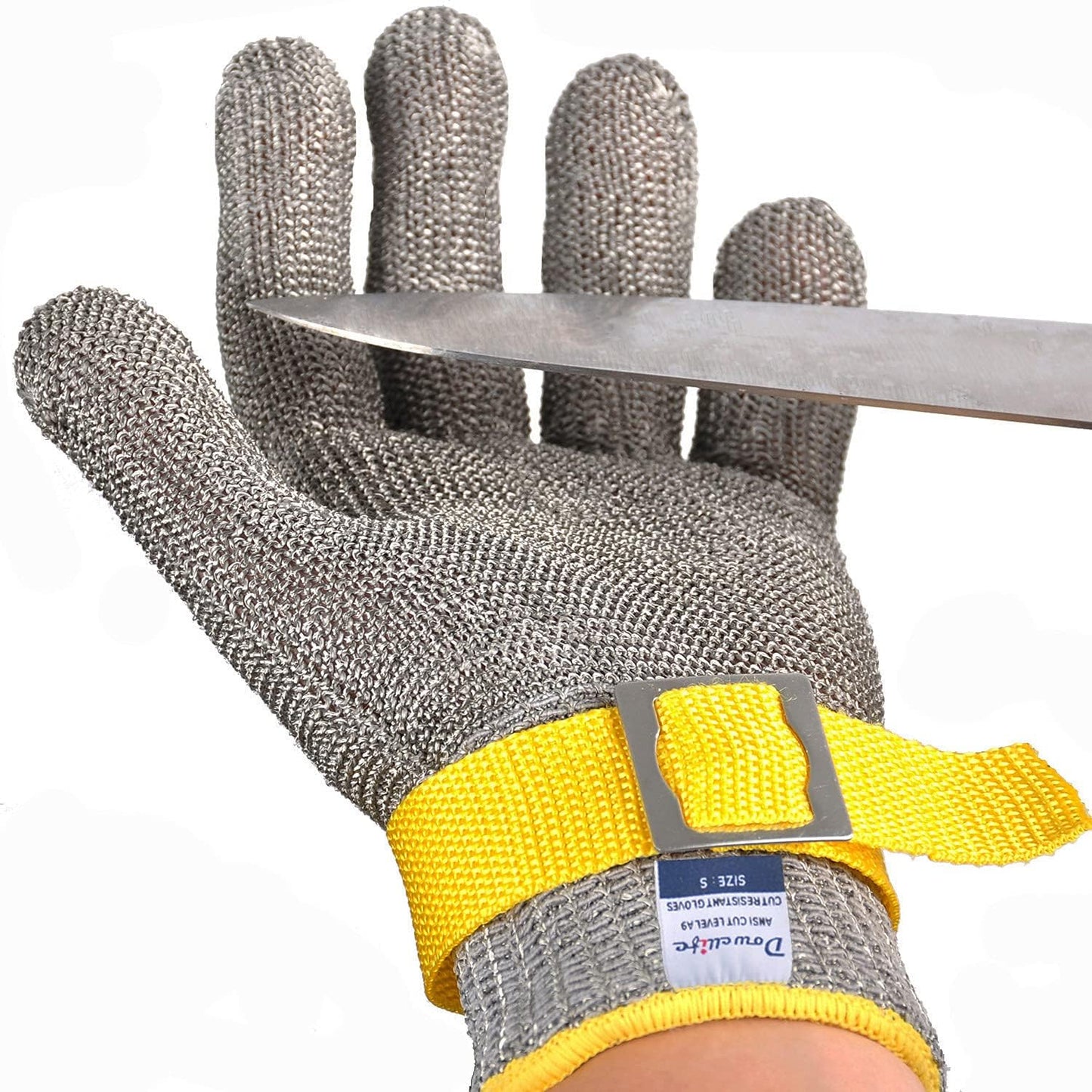 Dowellife Level 9 Cut Resistant Glove Food Grade, Stainless Steel Mesh Metal Glove Knife Cutting Glove for Butcher Meat Cutting Oyster Shucking Kitchen Mandoline Chef Slicing Fish Fillet (2X Large)