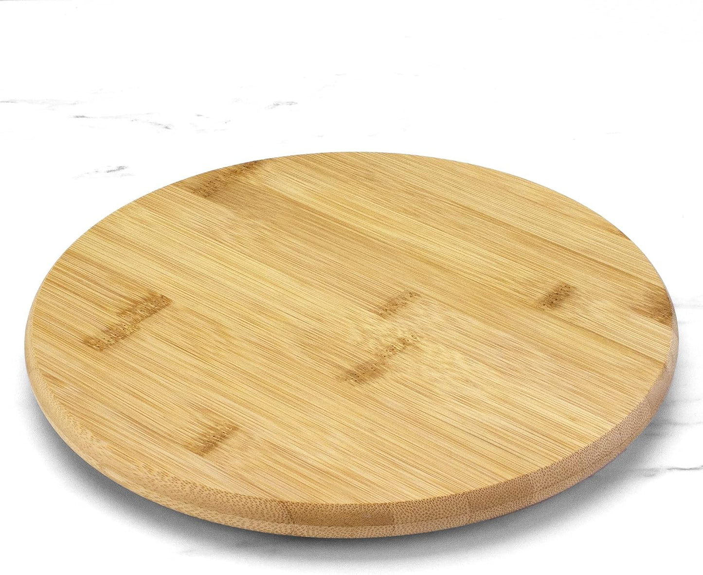 Lazy Susan Organizer for Cabinet, Pantry or Tabletop – 10" Bamboo Turntable for Kitchen, Counter or Spice Rack Storage