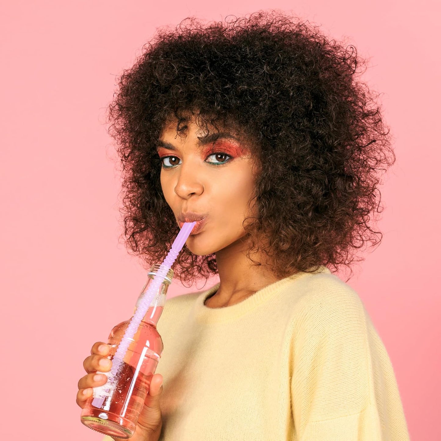 Bendable Straws - 11 inch Long Colored Flexible Straws - Bendy Drinking Straw Reusable - 14 Pack