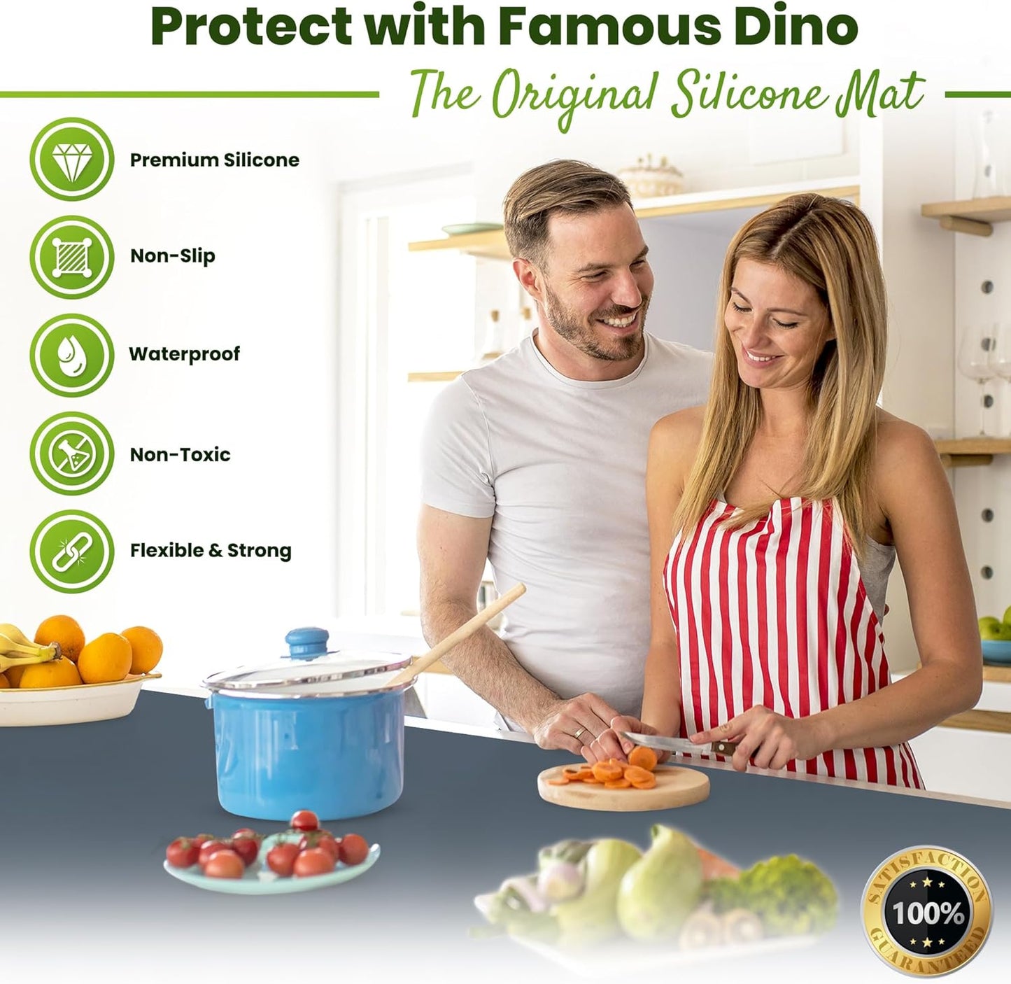 Large Silicone Mat 28" x 20" Mat Thick Heat Resistant, Kitchen Counter Mat Waterproof - Coffee Machine, Glass Top Stove Cover Countertop Protector for Air Fryer, Baking mat (Grey)