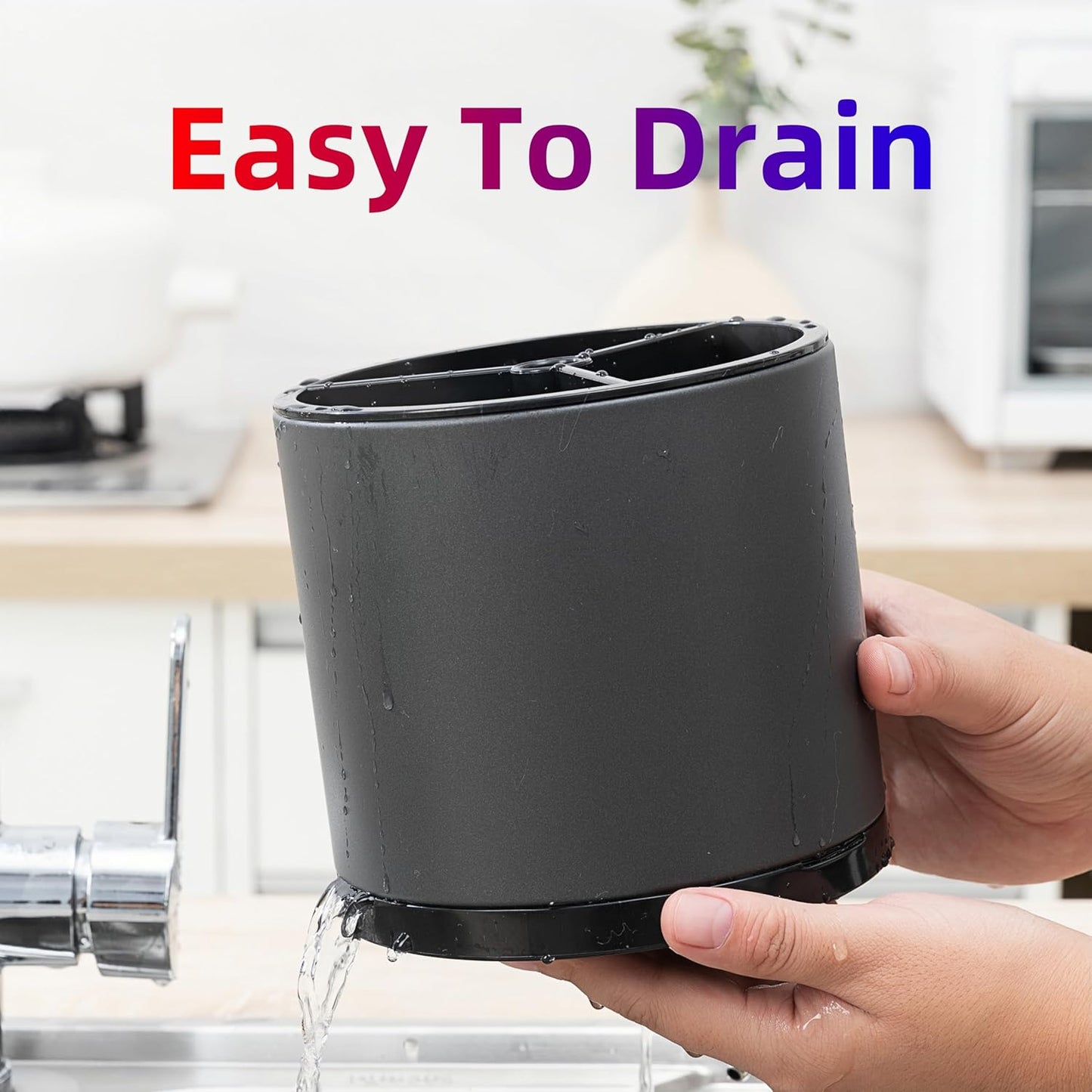 Utensil Holder,Kitchen Utensil Holder For Counter,Rotating Silverware Organizer Cooking Flatware Spoon Spatula Tool Cutlery Container Stainless Steel Caddy