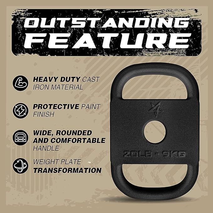 Yes4All 2-inch Cast Iron Olympic Weight Plate 3-in-1 Ruck