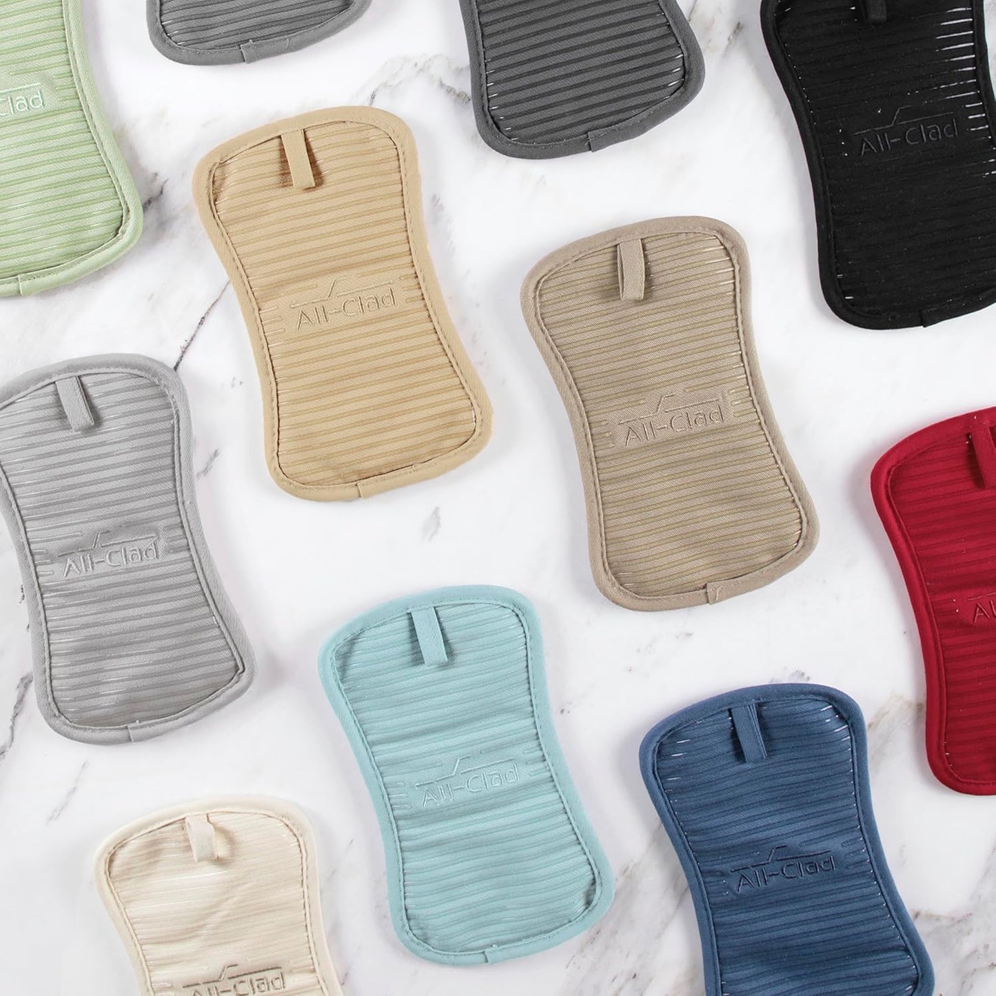 All-Clad Premium Pot Holder & Hot Pad: Heat Resistant to 500 Degrees - 100% Cotton, 10"x6.25" Hot Pad for Kitchen and Barbeque, 4-Pack, Fennel