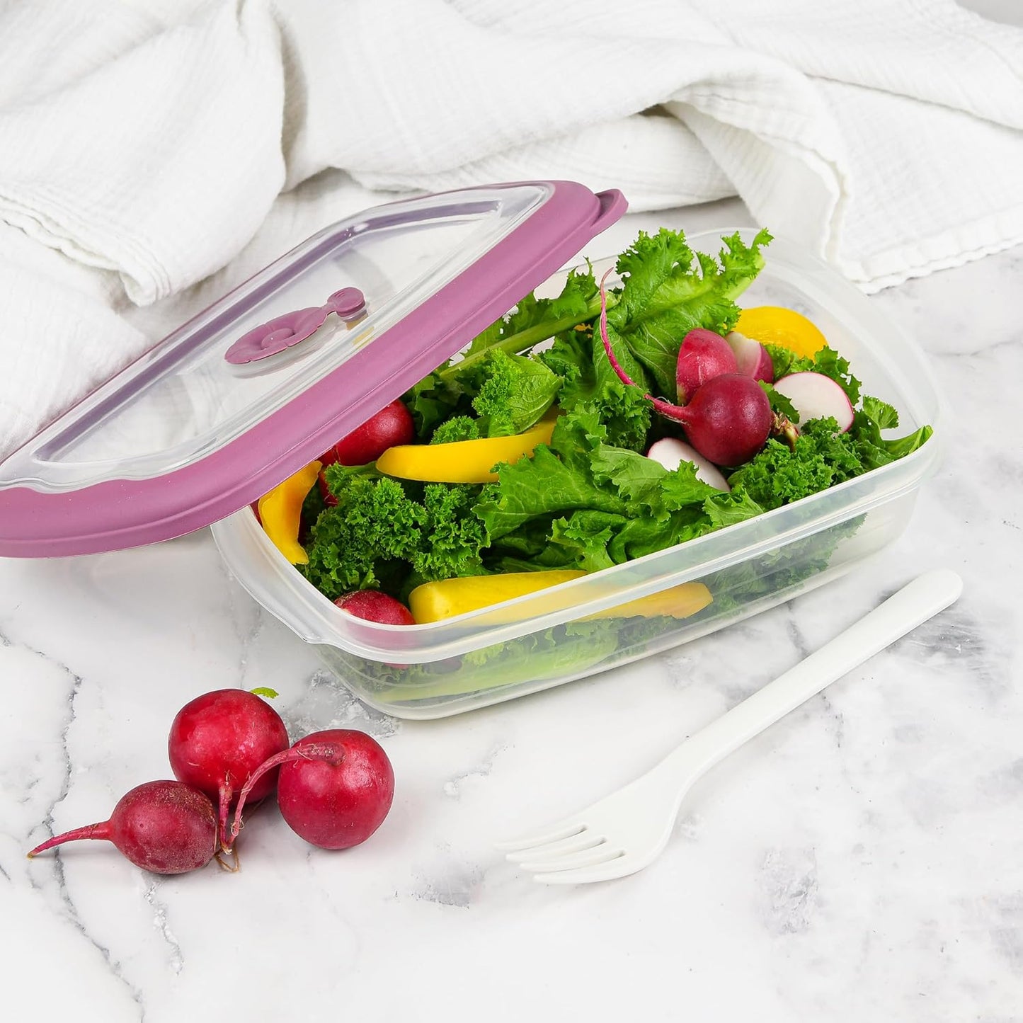 Tribello Freezer To Microwave 8-Piece Leak-Proof Meal Prep Containers Reusable, 33 Oz Food Storage Containers With Lids and Steam Vents, Airtight On The Go Lunch Containers, Dishwasher Safe, BPA-Free