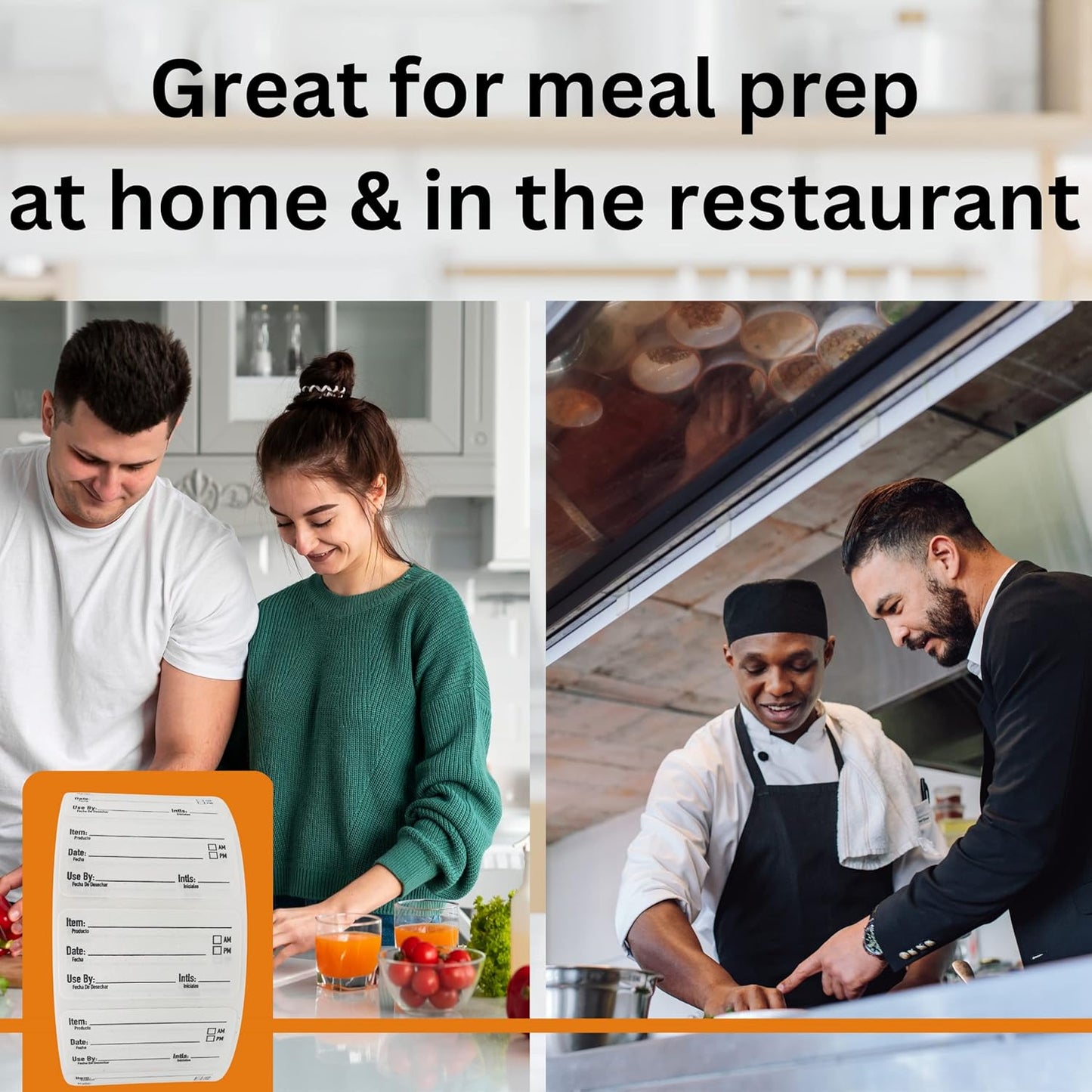 2x1 Dissolvable Food Labels, 1000 Label Stickers, Bottle Labels for Storage Bins, Sticker Labels for Food containers, (1000, Black)