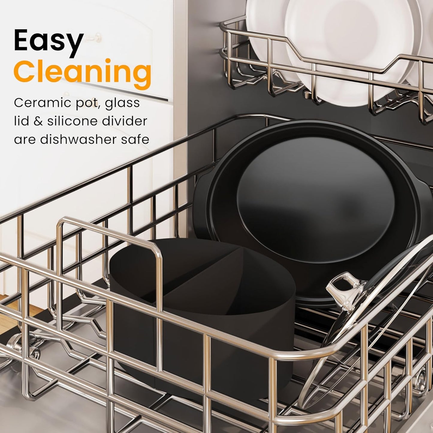 Sunvivi 6 Quart Programmable Slow Cooker with 2 in 1 Silicone Liners, Multi-Cooker Food Warmer with Digital Timer, Adjustable Tempature Control, Dishwasher Safe Parts, Blue