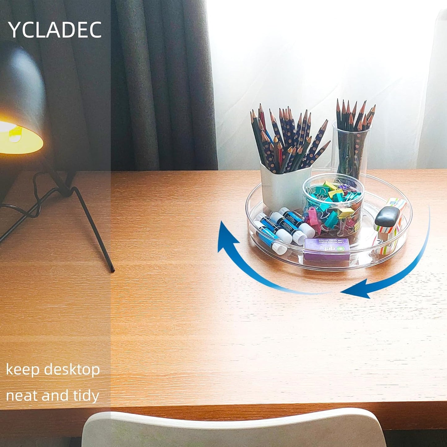 4 Pack Lazy Susan 9.2" Inch Turntable Organizer Pantry Organization and Storage Container Bins Spice Rack Cabinet Rotating Condiment for Pantry Kitchen Vanity Bathroom Jewelry Holder Clear