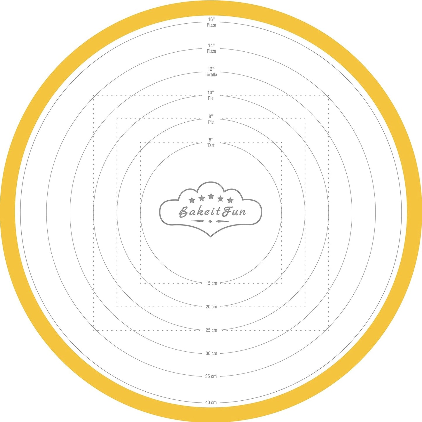 17.75 Inch Round Silicone Pastry Mat | Non Stick BPA-Free | Metric & Imperial Guides | Oven Microwave Freezer Dishwasher Safe - 450 °F to -40 °F