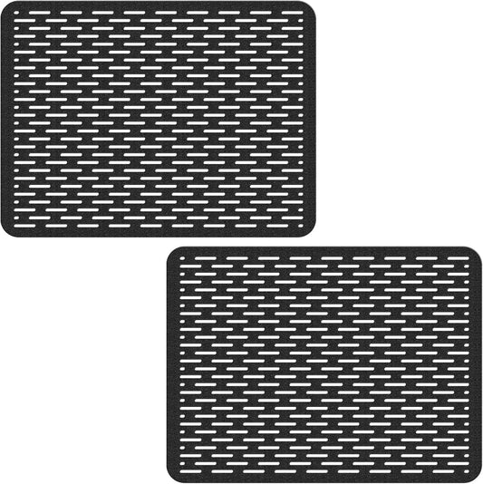 Bligli Mesh Sink Mat, 15.7 x 11.8inch Sink Prtector Mats for Kitchen Sinks, PVC Eco-Friendly Sink Protectors for Bottom of Sink, Fast Draining, Easy Cleaning, Black