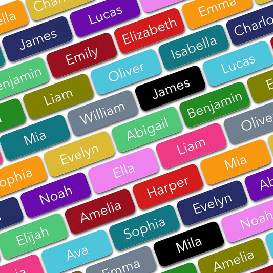 Personalized Name Labels (210 Labels) (0.63" × 0.24") Mini Custom Name Stickers - Waterproof Name Labels for Kids, Toddlers and Parents