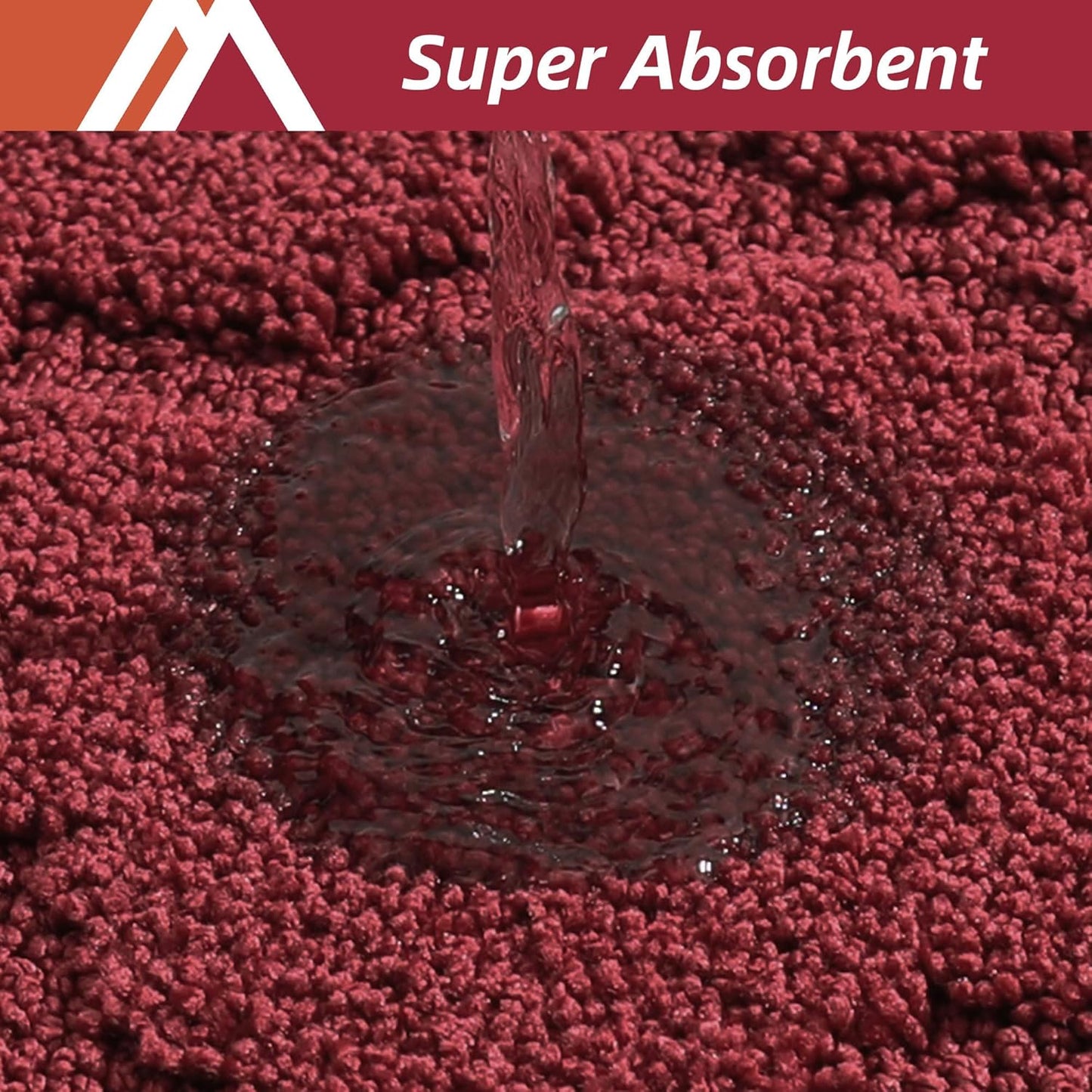 COSY HOMEER Soft Kitchen Rugs [2 PCS] for in Front of Sink Super Absorbent Kitchen Floor Mats and Mats 20x30 Inch/20X48 Non-Skid Kitchen Mat Standing Mat Washable,Polyester,Red