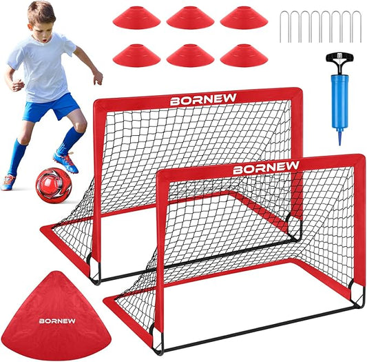 Kids Soccer Goal for Backyard Set - 2 6X4 / 4X3 ft