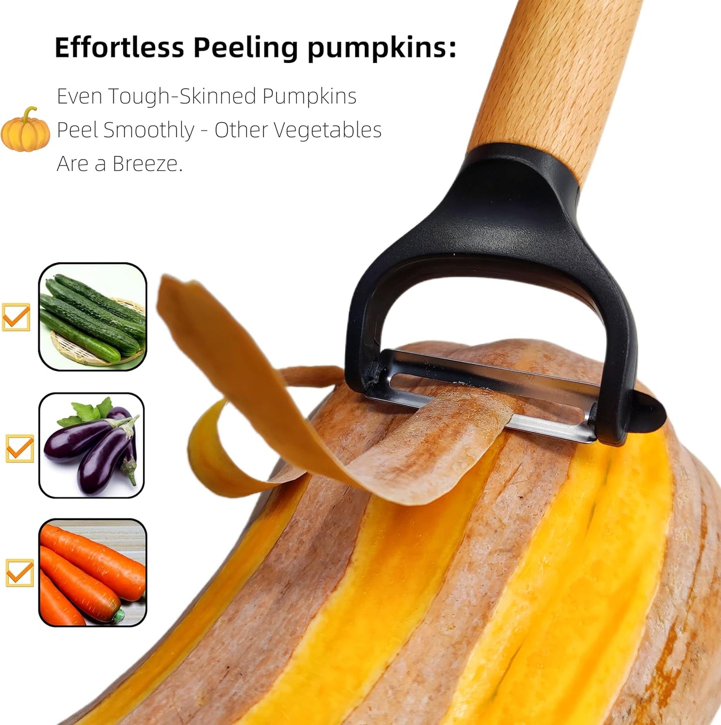 Trez Treamer 2 pack Vegetable Peelers for Kitchen, Super Sharp Wooden Potato Peeler Set Apple Cucumber Carrot Fruit Potatoes Veggie Peeler Bulk with Stainless Steel Blade，Dishwasher Safe
