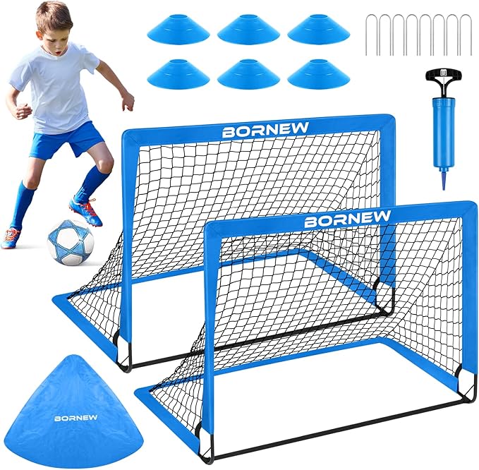 Kids Soccer Goal for Backyard Set - 2 6X4 / 4X3 ft