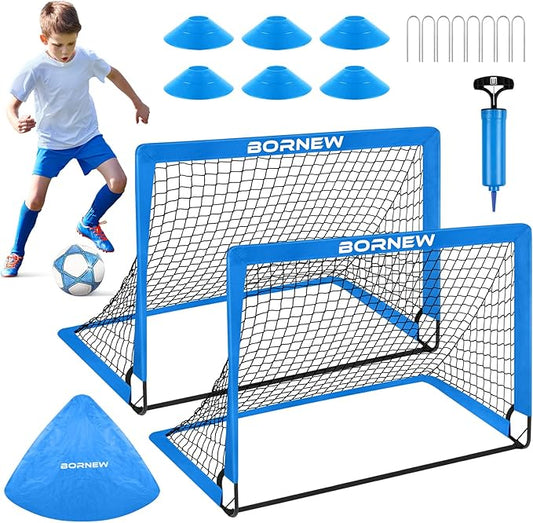 Kids Soccer Goal for Backyard Set - 2 6X4 / 4X3 ft