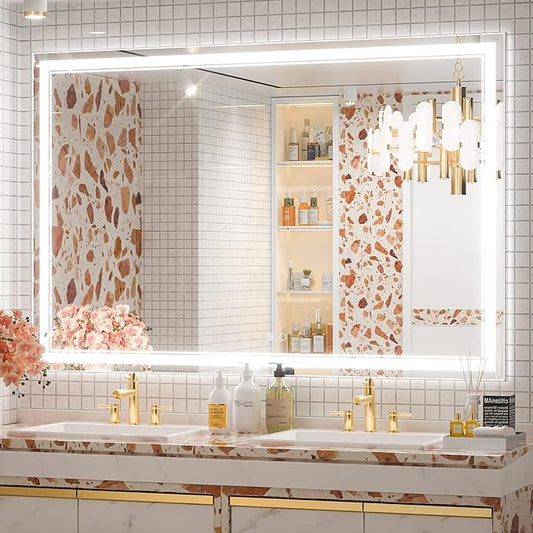 Keonjinn LED Bathroom Mirror with Lights 60 x 40 Inch,