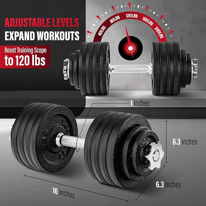 Yes4All Dumbbell Adjustable - 105lbs