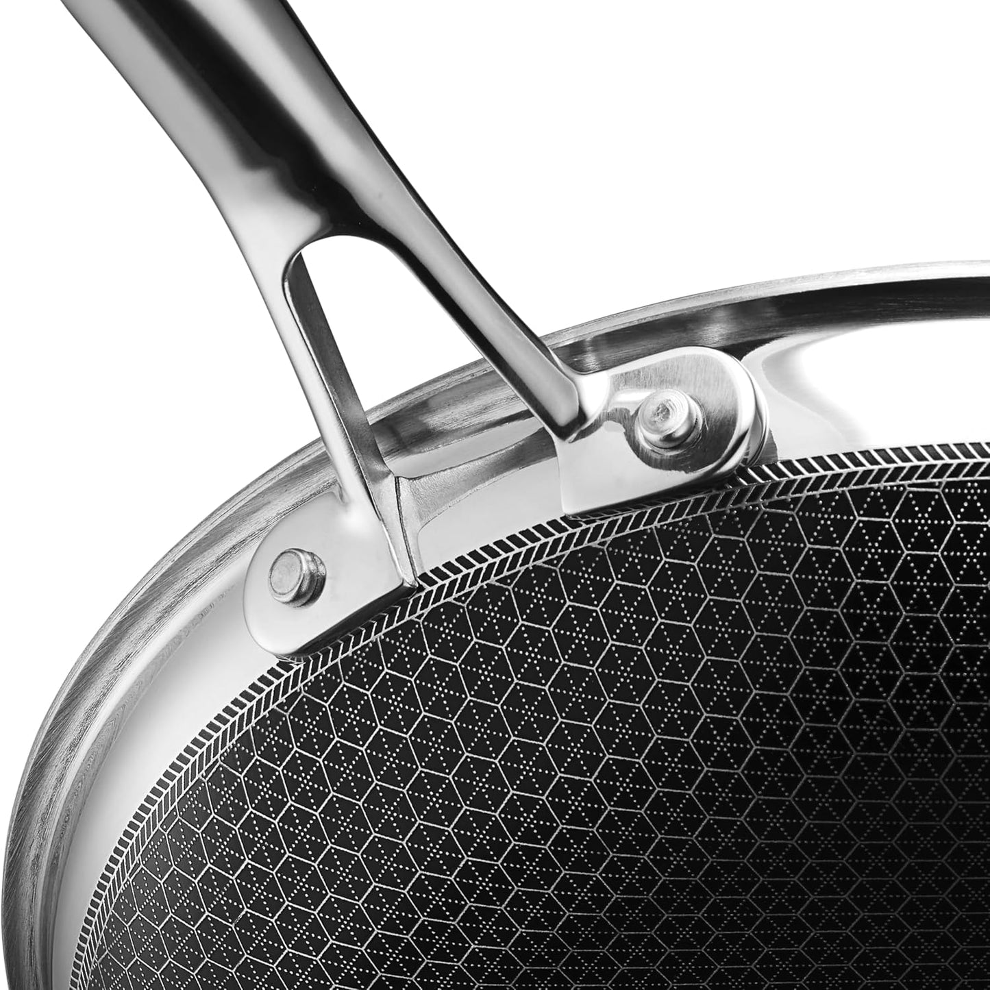 HexClad Hybrid Nonstick 12-Inch Frying Pan, Stay-Cool Handle, Dishwasher-Friendly, Oven-Safe Up to 900°F, Induction Ready, Compatible with All Cooktops