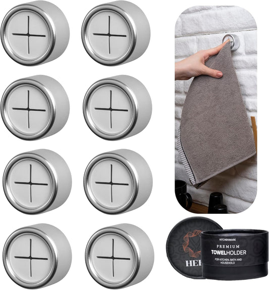 HEFA Towel Hooks, Towel Holder, Dish Towel Holder, Kitchen Organization, Kitchen Towel Hook, Kitchen Towel Holder, Hand Towel Holder, Kitchen Gadgets 8 Pack Eco