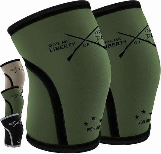Knee Sleeves for Weightlifting & Powerlifting (7mm Pair) For Men & Women - Knee Wraps for Weight Lifting, Squats, Fitness, Gym Workout, Crossfit - IPF Approved Knee Compression Sleeve Support