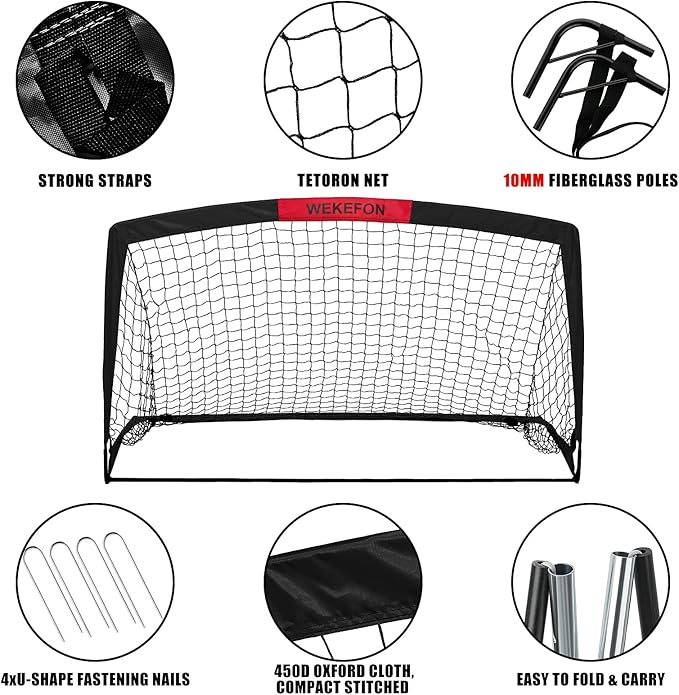WEKEFON Soccer Goal 5' x 3.1' Portable Soccer 1 Pack