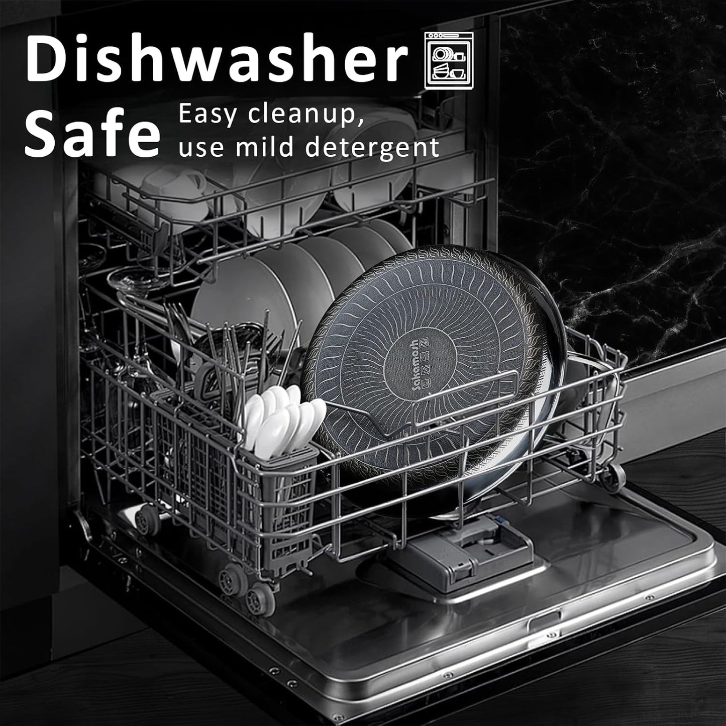 11" Non Stick Frying Pans, Hybrid Ceramic Stainless Steel Pan, Skillet with Stay-Cool Handle, Non Toxic, PFAS PFOA PTFE Free, Dishwasher & Oven Safe, Induction, Compatible with All Cooktops