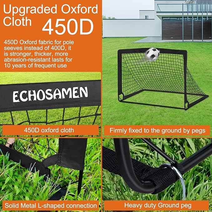 Kids Soccer Goals for Backyard Set 2 of 4' x 3' Soccer 10 Soccer