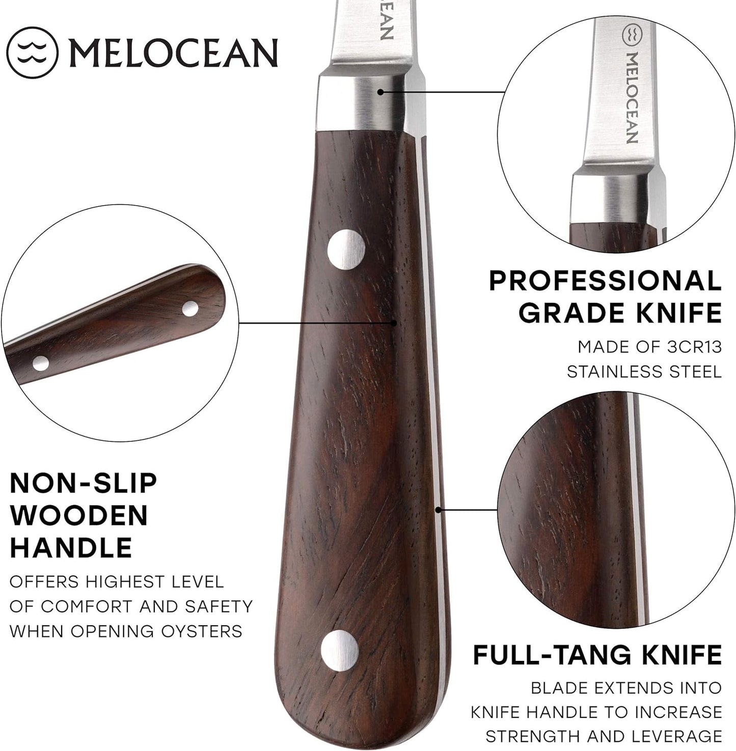 Oyster Shucking Knife and Gloves Set - Premium Oyster Knife and Oyster Shucking Glove Kit - Professional Oyster Shucker Clam Knife Oyster Opener Tool in Lovely Box - Bonus Ebook and Brochure Included