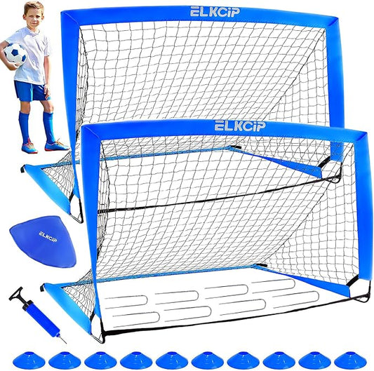 Kids Soccer Goals for Backyard Set of 2 6X4 /4x3 /4x3 ft