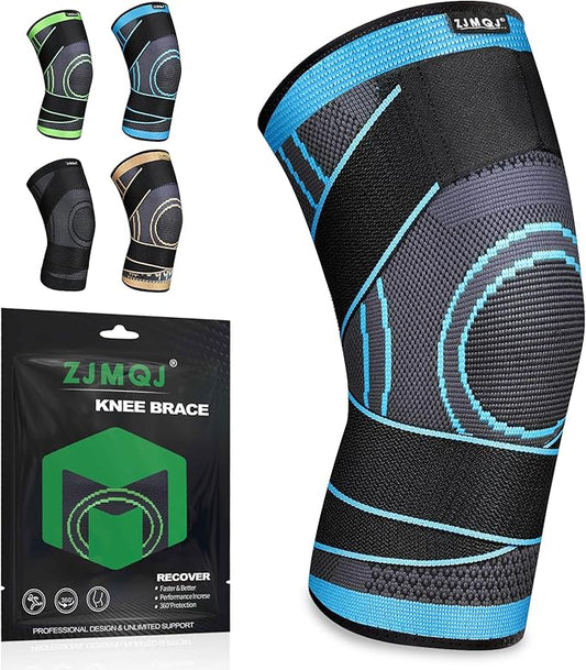 Knee Sleeve, knee Support for women and men with Removable Adjustable Straps, Premium Knee Compression Sleeve and Knee Brace for Arthritis Pain, Running, Cross Training