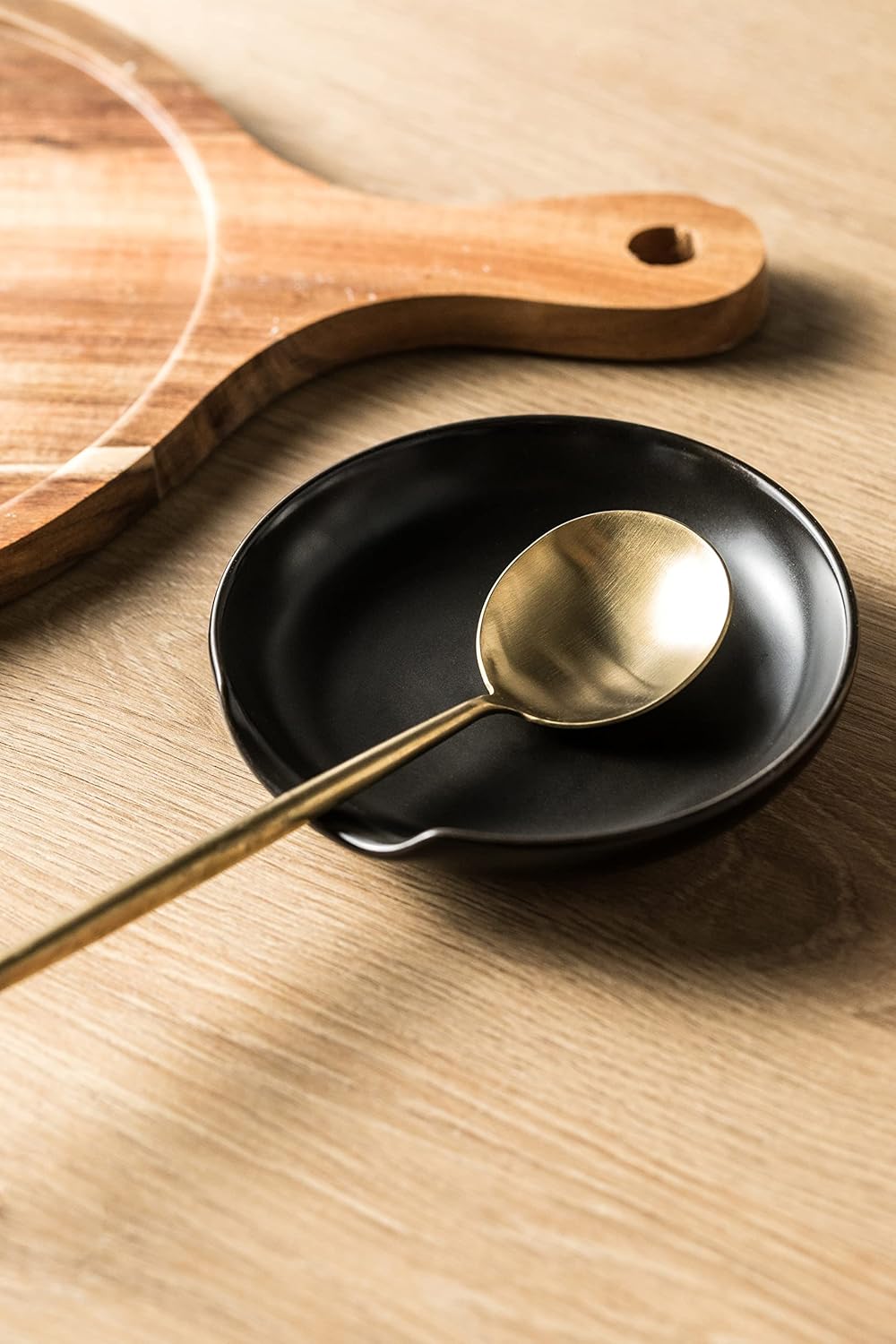 Spoon Rest for Stove Top, Cooking Spoon Rest & Spoon Holder for Stove Top, Kitchen Utensil Holder for Spoons Ladles Tongs Spatula for Housewarming Gift, Black