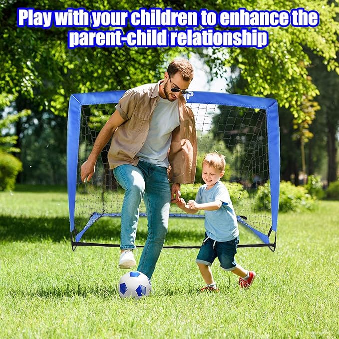 Kids Soccer Goals for Backyard Set of 2 6X4 /4x3 /4x3 ft
