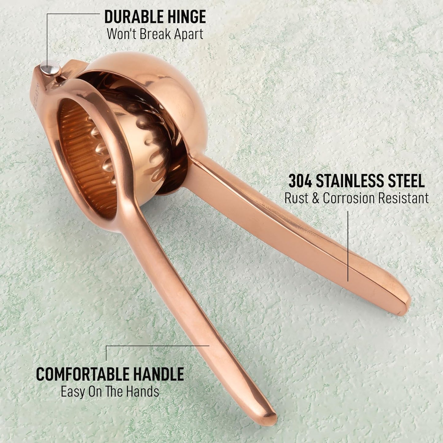 Zulay Extra Large Lemon Squeezer Stainless Steel - Easy Squeeze Heavy Duty Lemon Juicer Hand Press - Ergonomic Citrus Squeezer & Fruit Juicer for Small Oranges, Lemons, & Limes