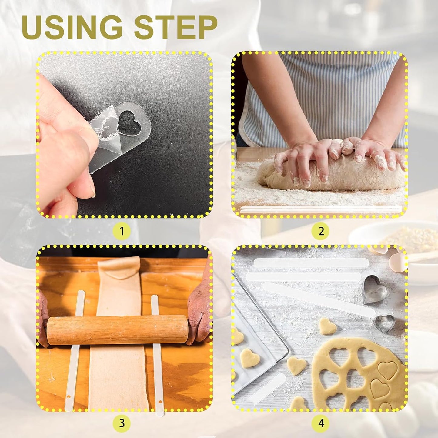 3 Pairs Rolling Pin Guides, Dough Thickness Guides, Polymer Clay Depth Guide Set, 3 Sizes 2/3/5mm for Polymer Clay Thickness, Durable Acrylic Roller Depth Guides for Crafting, Polymer Clay Tools