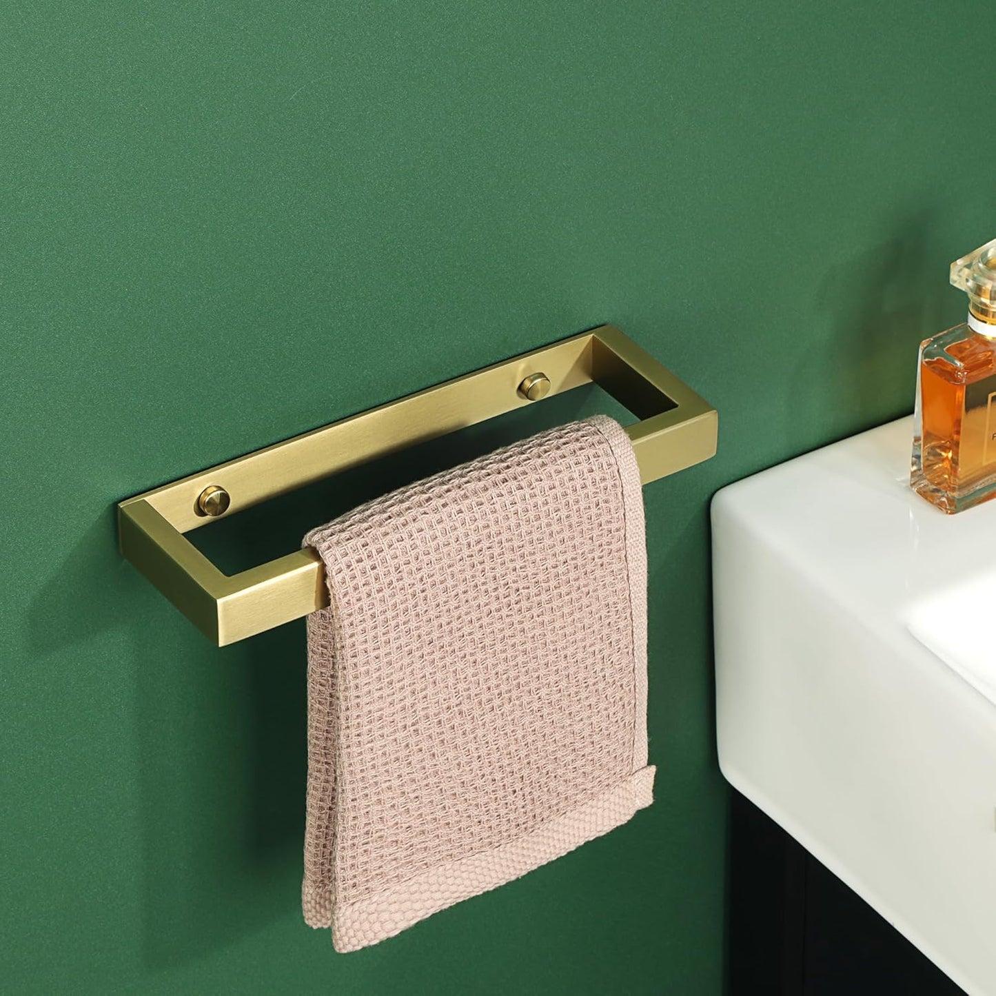 Alise Bath Towel Bar,Wall Mount Towel Holder Towel Rack Towel Hanger for Bathroom Lavatory,8 Inch SUS304 Stainless Steel Towel Rail,Brushed Gold,GJF020-G