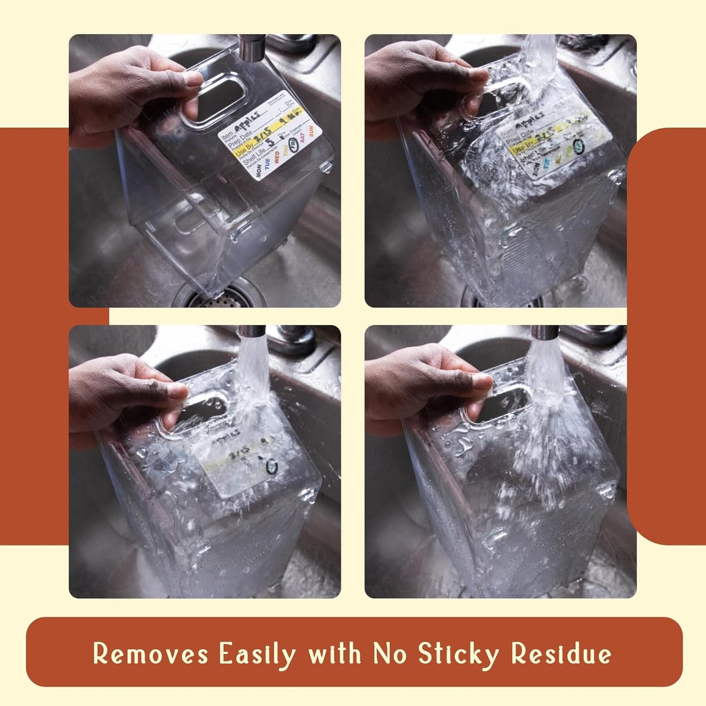 InStockLabels Dissolvable Food Labels - 2” x 3” (500 Labels) - Rotation Food Stickers for Kitchen & Restaurant Supplies - Ideal for Jar, Containers and Freezer Storage, Kitchen Stickers