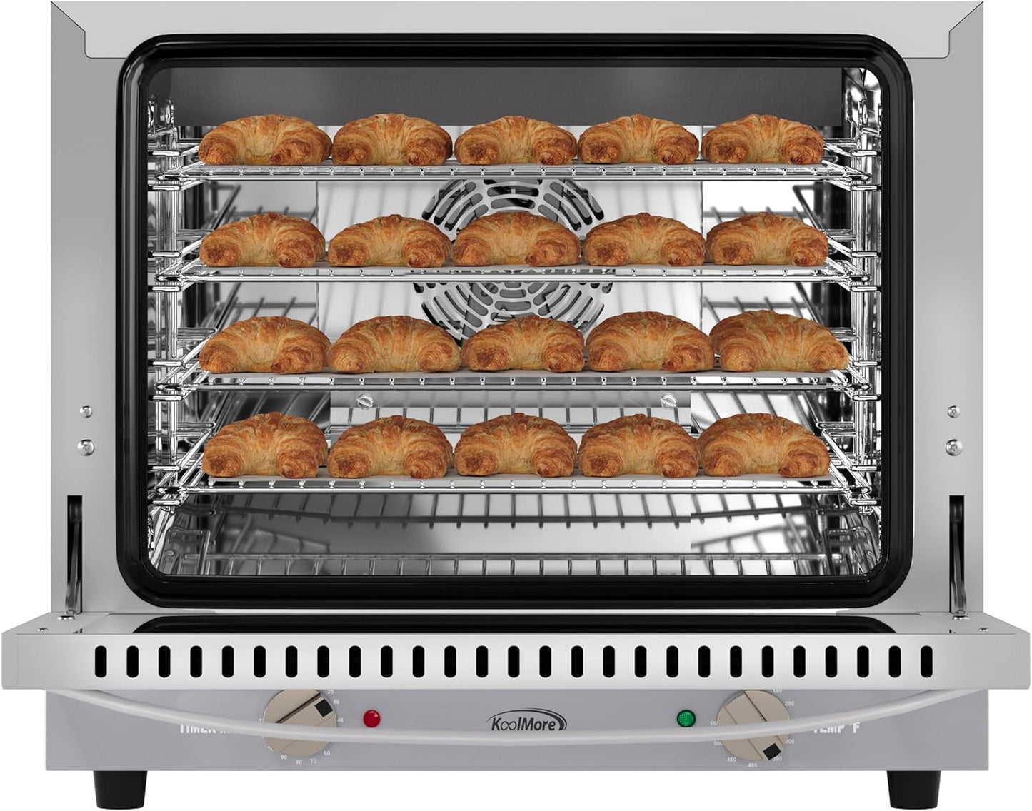 KoolMore 23 in. Countertop Convection Oven for Half-Size Pans with 4 Racks and 2800W of Power in Stainless-Steel - 208/240V, 2.3 cu. ft. ETL Listed (KM-CTCO220-23)