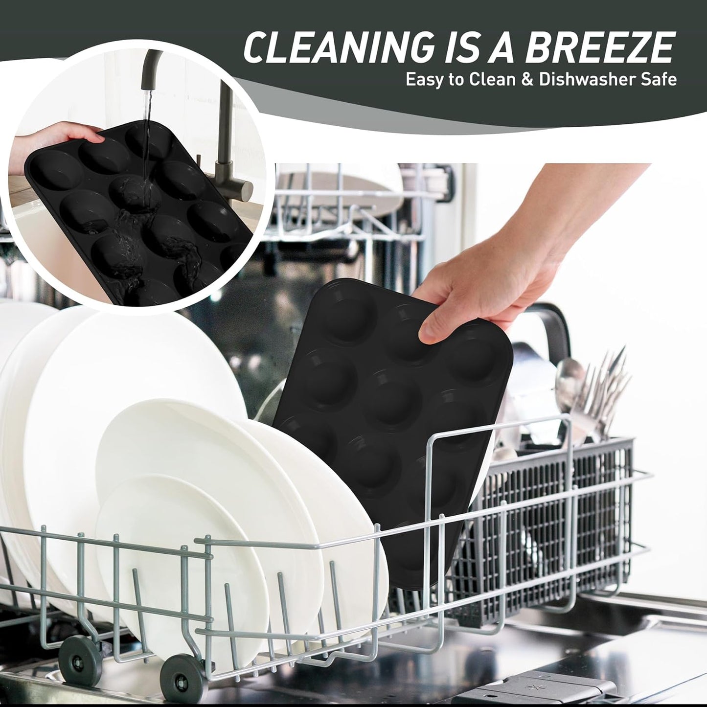 2 Pack 12 Cups Silicone Muffin Pan with Metal Reinforced Frame Regular Size Silicone Molds Cupcake Cake Baking Pans Cookie Baking Chocoflan Cupcake Mold Baking Homemade Muffins Cupcakes Egg Bites