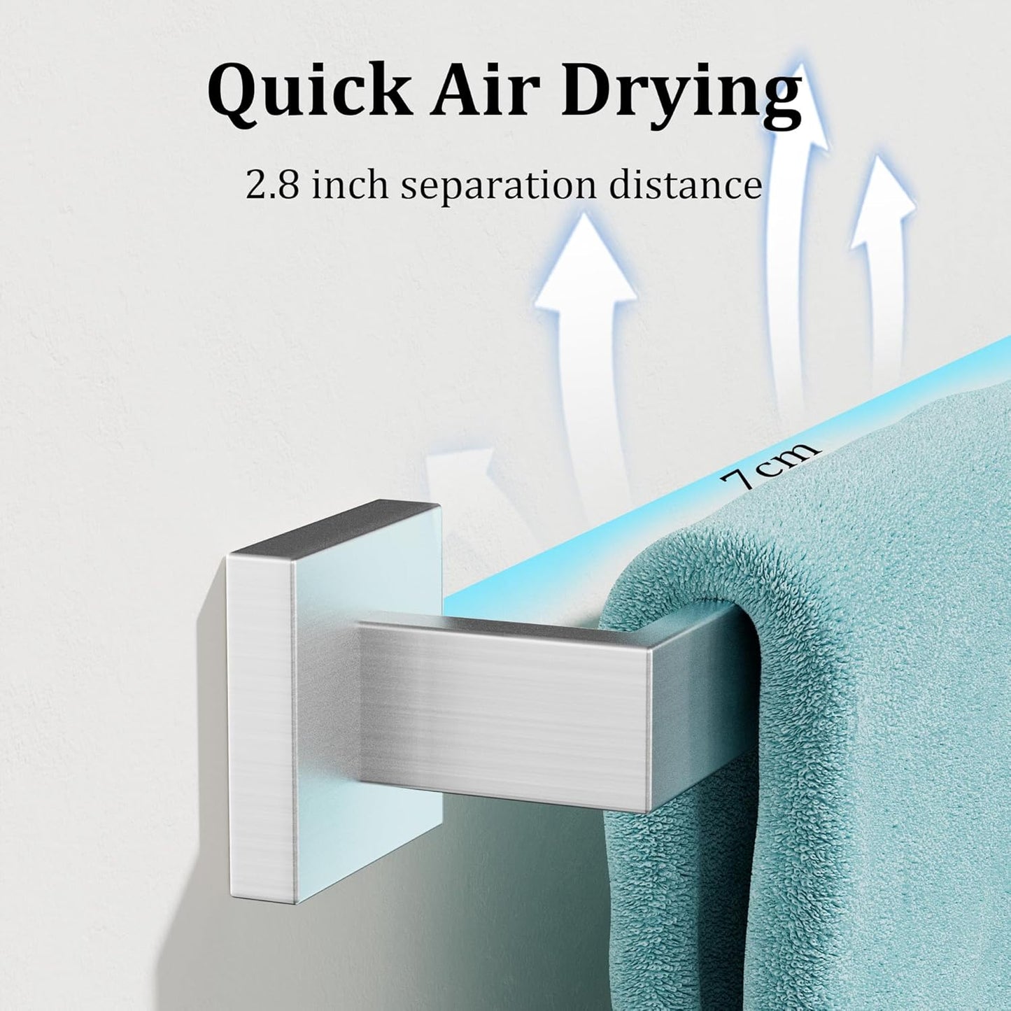 Alise Brushed Nickel Towel Bars,23.62 Inch Towel Holder Towel Racks for Bathroom and Lavatory,SUS304 Stainless Steel Hand Towel Hanger Rail Wall Mount,Useable Length 21.85 Inch Towel Bar, GYT060-LS