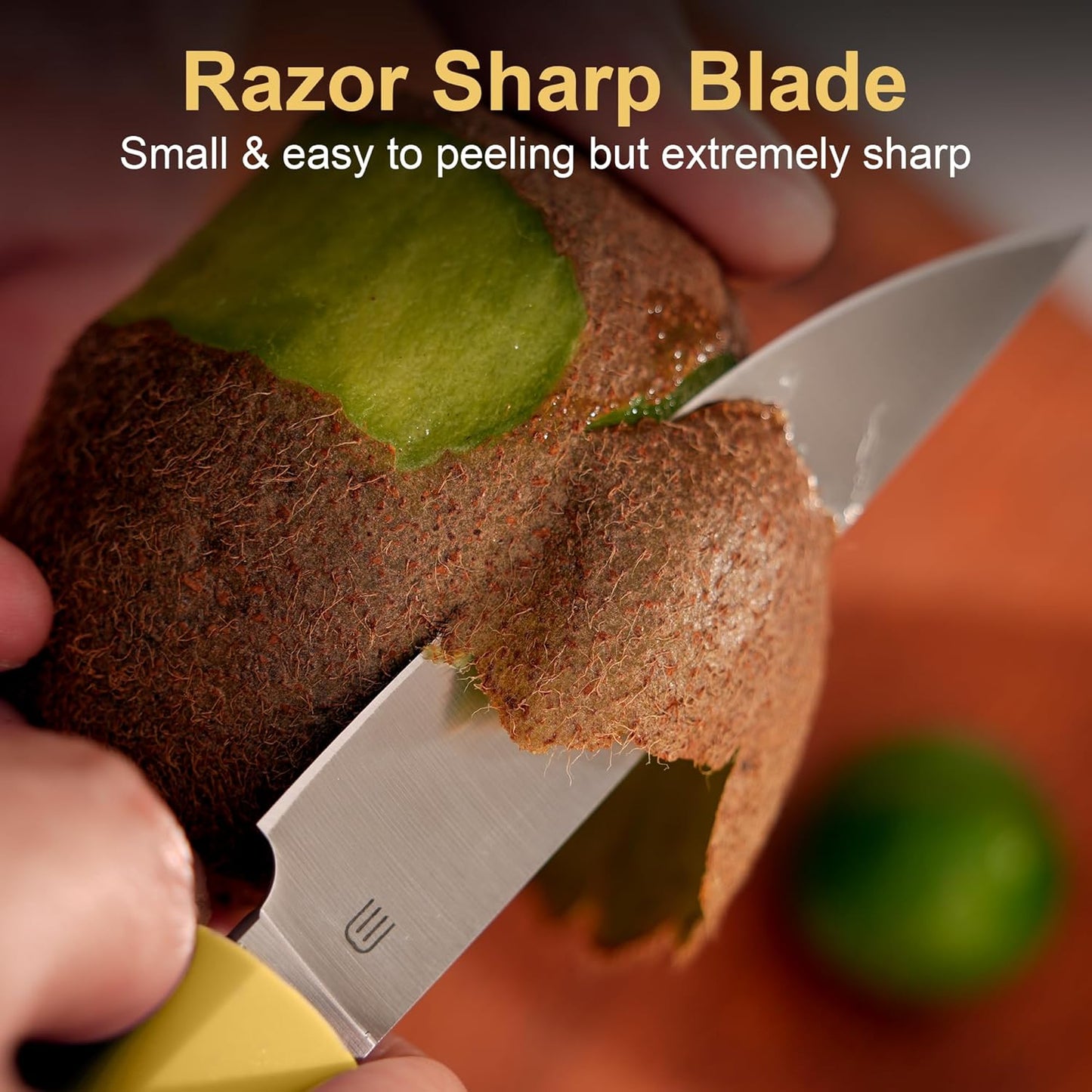 3.5 Inch Paring Knife, Small Kitchen Knife with AR-RPM9 Steel Replaceable Ergonomic Handle, Ultra Sharp Fruit Vegetable Knife for Peeling Coring Cutting